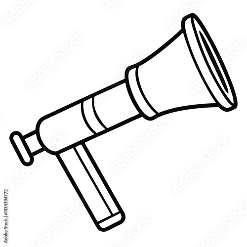 Otoscope line art vector isolated on white background