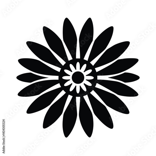 daisy stencil icon vector illustration