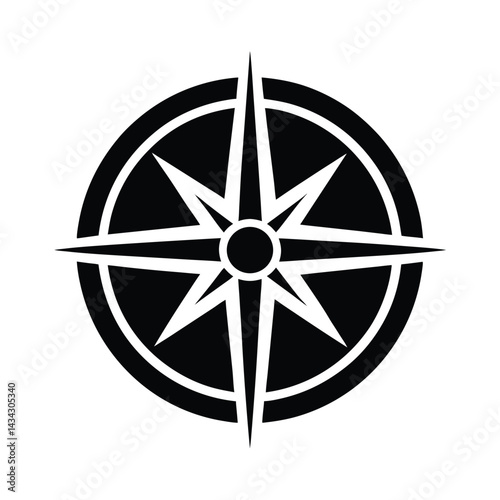 compass stencil icon vector illustration