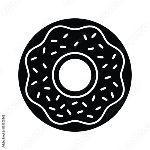 donut stencil icon vector illustration