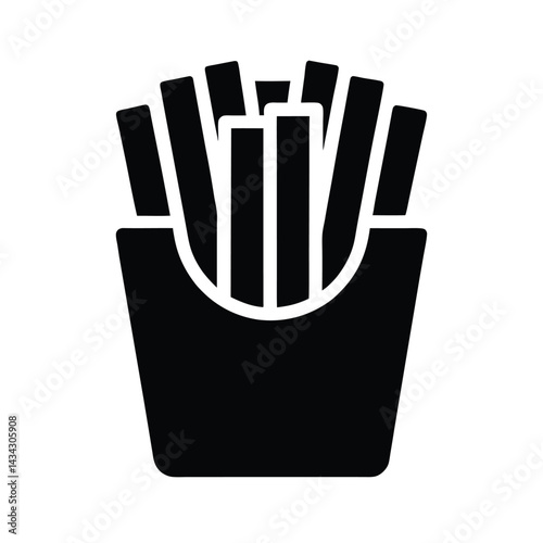 fries stencil icon vector illustration