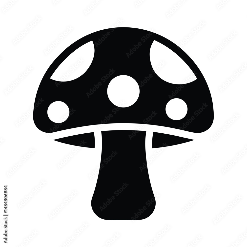 mushroom stencil icon vector illustration mushroom stencil icon vector illustration