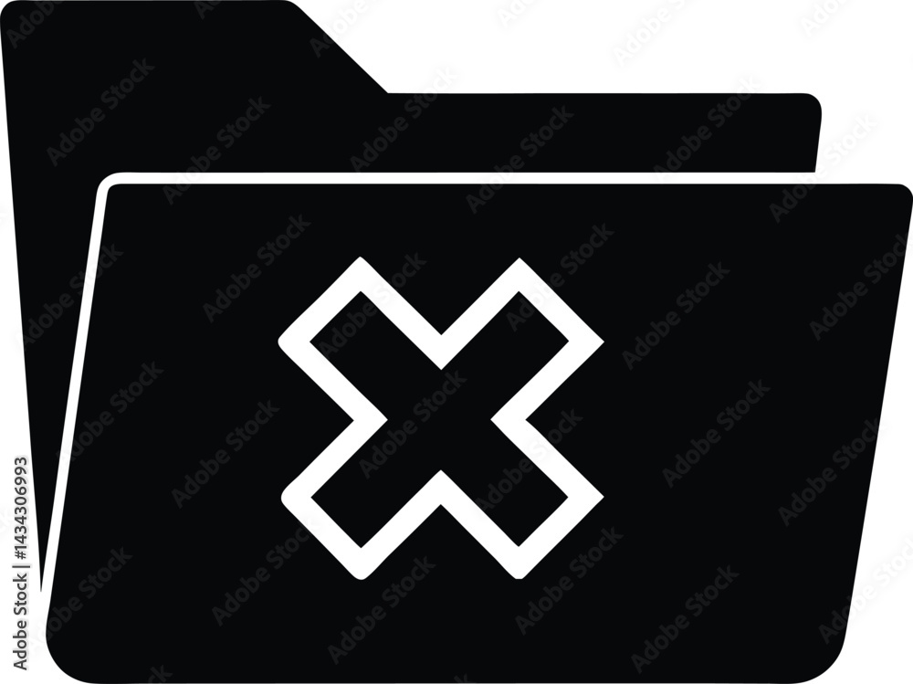 Obraz premium vector black folder icon on white background