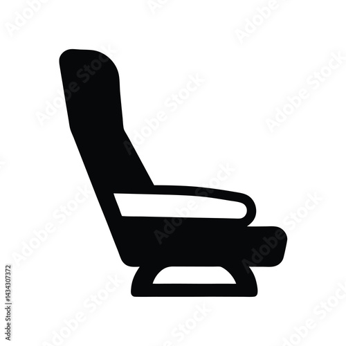 Comfortable armchair icon in silhouette a comfortable seat for relaxing
