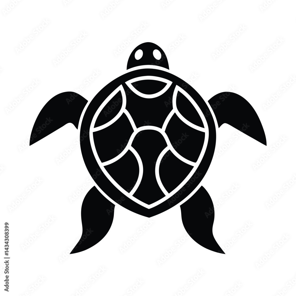 Fototapeta premium turtle stencil icon vector illustration