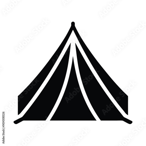 tent stencil icon vector illustration