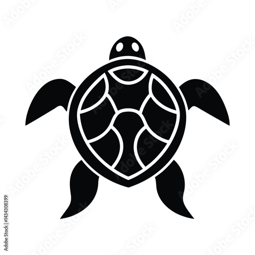 turtle stencil icon vector illustration