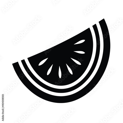 watermelon stencil icon vector illustration photo