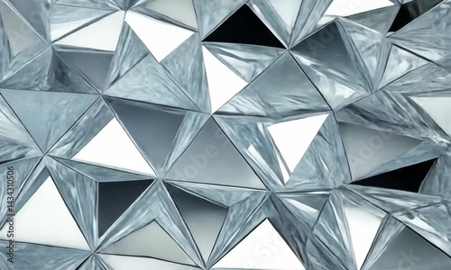 Kaleidoscopic crystal pattern with dynamic geometric transformations and reflections photo