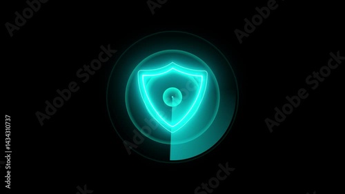 Internet technology cyber security concept of protect and scan computer virus attack with Radar loop 4k animation with Alpha Matte, Head up display Air search Military search. Navigation interface