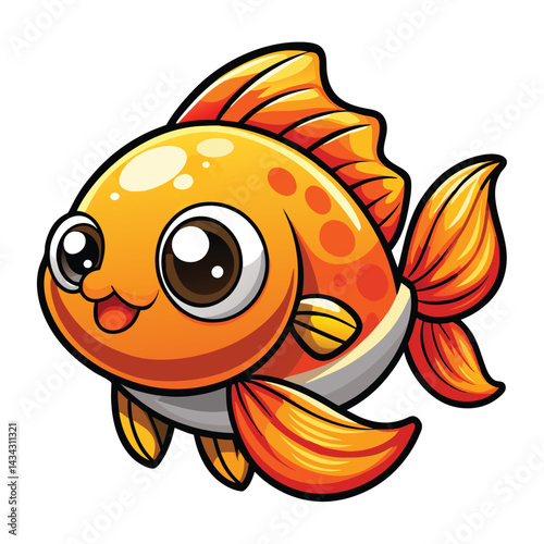 Cute cartoon goldfish