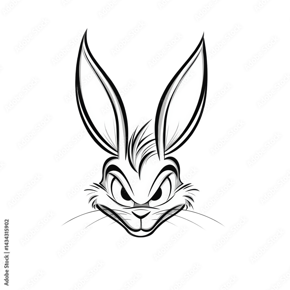 Obraz premium rabbit face with a fearful look 