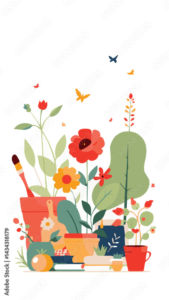 flowers and plants vector