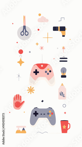 Obraz na płótnie video game controller w salonie