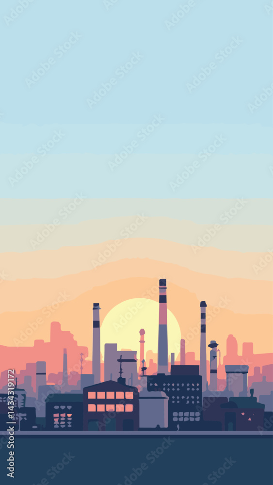 oil refinery at night