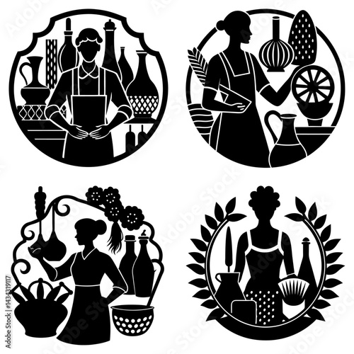 Artisanal Crafts silhouette vector