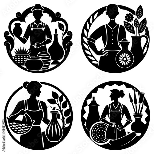 Artisanal Crafts silhouette vector