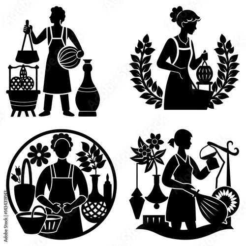 Artisanal Crafts silhouette vector
