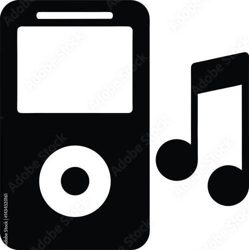 smartphone with music notes