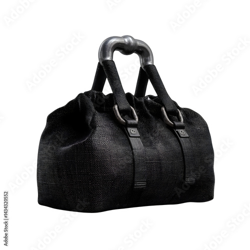 Black-sandbag counterweight twin handle isolated on transparent background