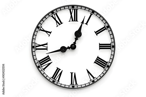 Fine-line monochrome drawing of a historic clock face with ornate markings, isolated on white