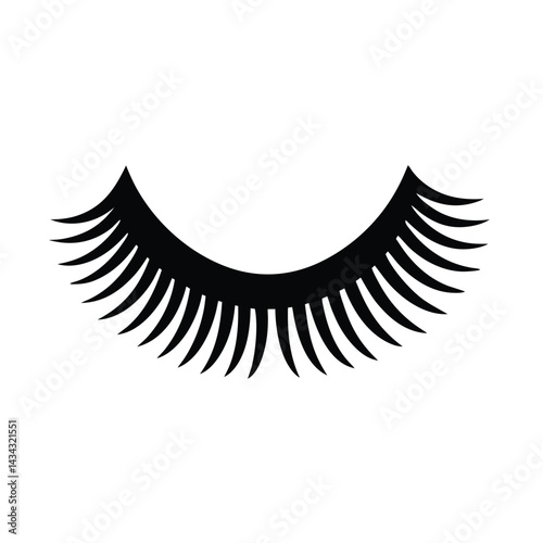 lash curl stencil icon vector illustration