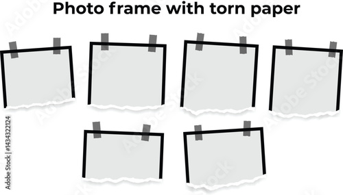 A Set of Photo frame with torn paper
