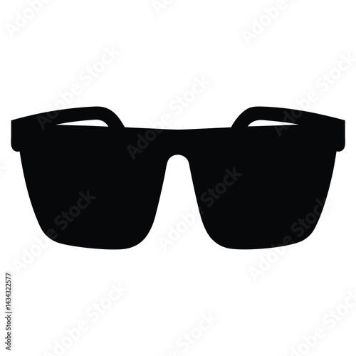 Silhouette of fashionable sunglasses showcasing eyewear style and sun protection accessory