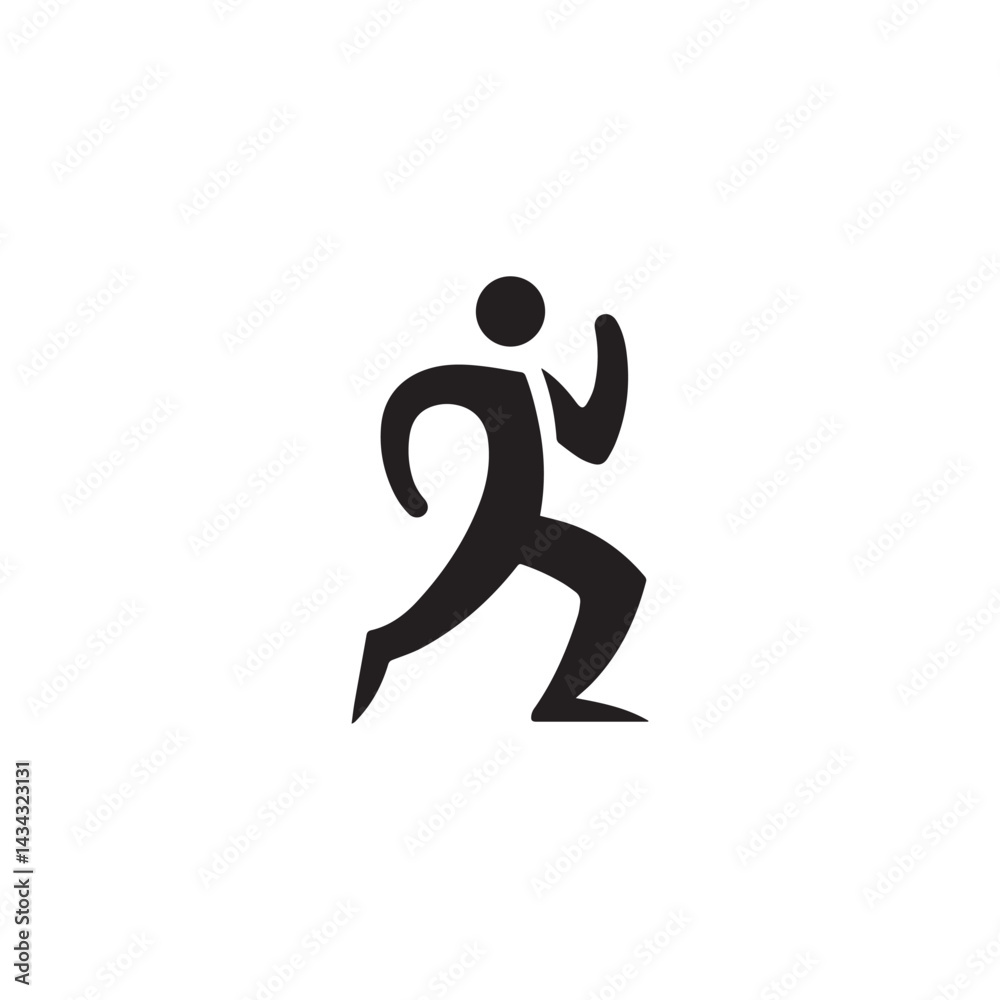 Abstract human figure running in motion vector illustration