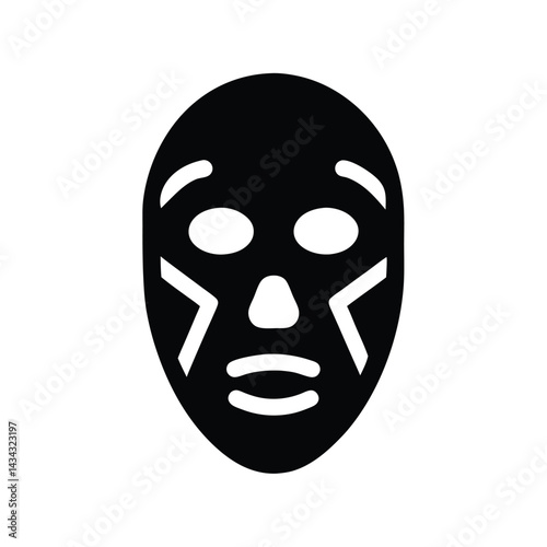 thermal facial mask stencil icon vector illustration