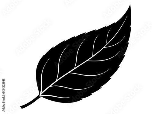 Leaf black silhouette art illustration. Leaf icon vector illustration isolated design
