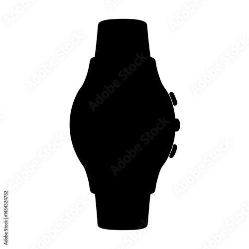 Silhouette of digital smartwatch, indicating a modern wearable technology device for timekeeping