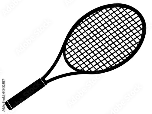 Tennis racket vector icon, Tennis racket silhouette vector