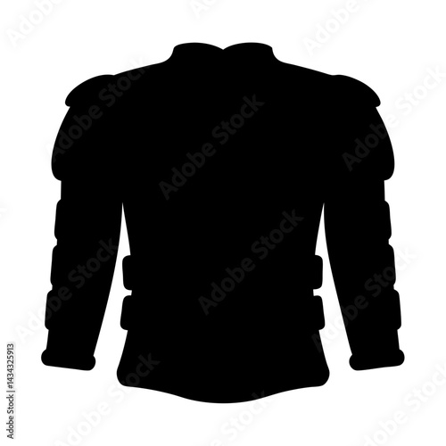 Silhouette of fantasy knight armour, a medieval costume with shoulder pads
