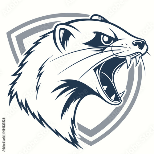 Fierce weasel head graphic design