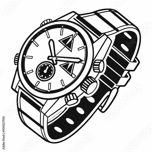 vector illustration of a watch