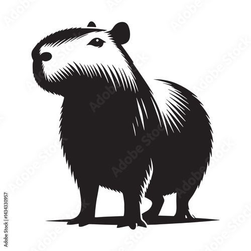 Functional capybara silhouette vector tailored for clarity at small sizes in iconography – capybara silhouette – capybara vector – capybara illustration – silhouette of capybara

