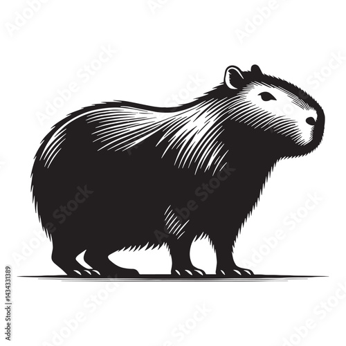 Precision-crafted capybara silhouette vector optimized for scalable branding and logo design – capybara silhouette – capybara vector – capybara illustration – silhouette of capybara

