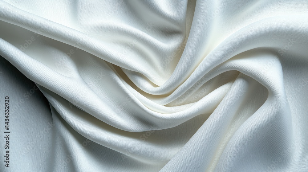 Crisp white cotton fabric with fine texture, smooth surface, ideal for various textile applications and comfortable clothing design