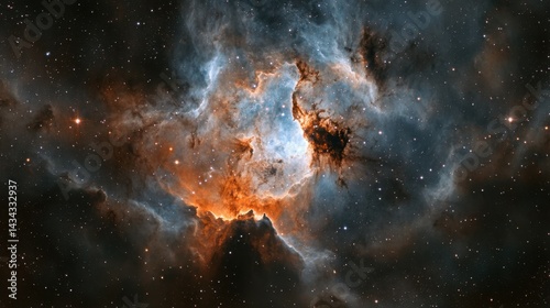 Nebula and galaxies in space. Abstract cosmos background