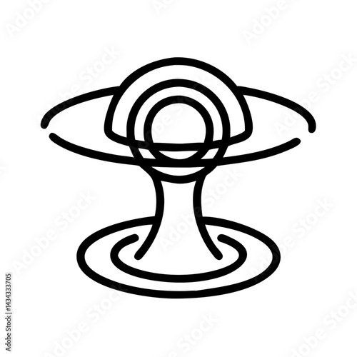Abstract black hole illustration, cosmic event horizon, singularity, space time distortion concept