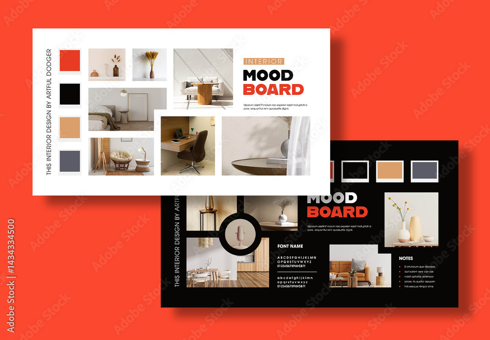 Modern Interior Design Mood Board Template Stock Template | Adobe Stock