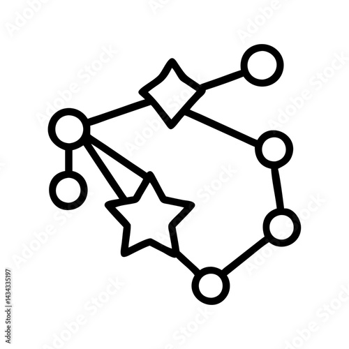 Explore constellation astrology chart design with stars circles and diamond shapes vector art