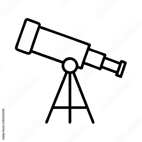 Telescope vector illustration for astronomy stargazing and science education equipment and tool