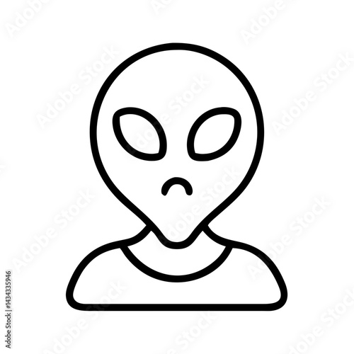 Alien extraterrestrial humanoid visitor from space outline vector illustration design icon for web