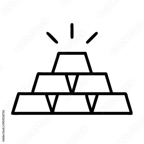 Gold bars investment wealth finance bullion precious metal reserve banking economy asset icon vector