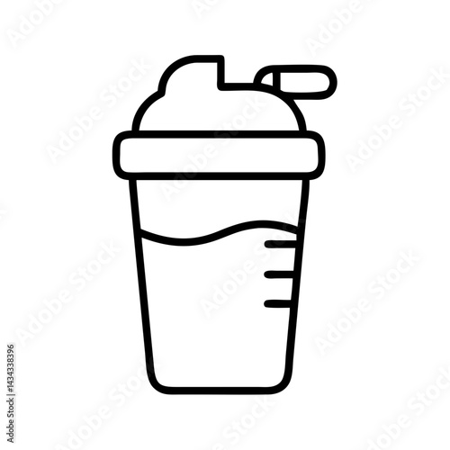 Isolated protein shaker bottle vector illustration for fitness nutrition and workout drinks design