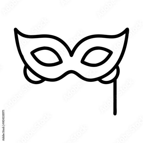 Outline masquerade mask vector for carnival party costume ball or mysterious celebration event