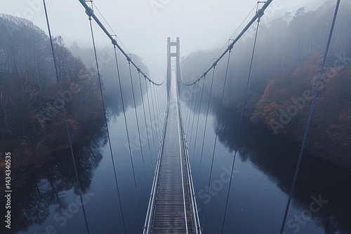 Wallpaper Mural A Large Steel Suspension Bridge That Extends Across a Vast River Torontodigital.ca