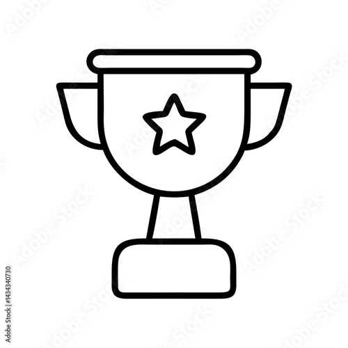 Trophy award vector icon design, achievement symbol, winner prize, champion cup graphic element
